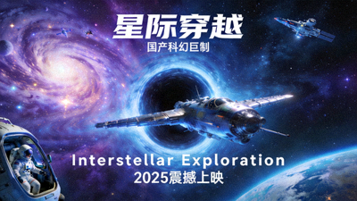 国产科幻电影《星际穿越》海报 - 宇宙探索视觉盛宴